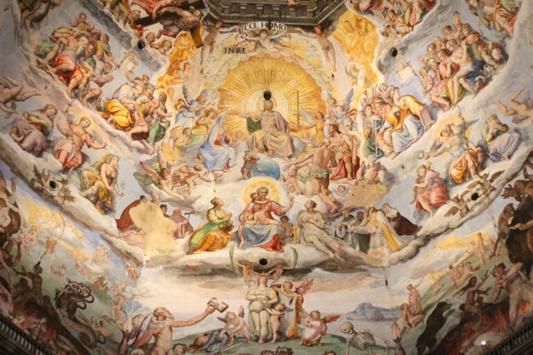 Sistine Chapel Travel Guide a painting on the ceiling of a building