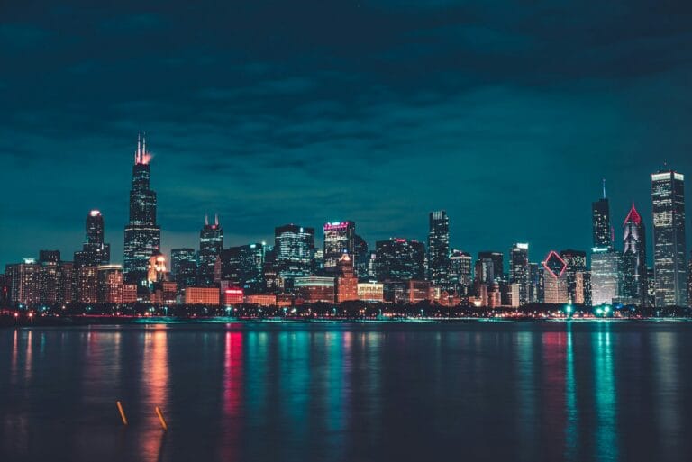 Chicago Tours city skyline during night time