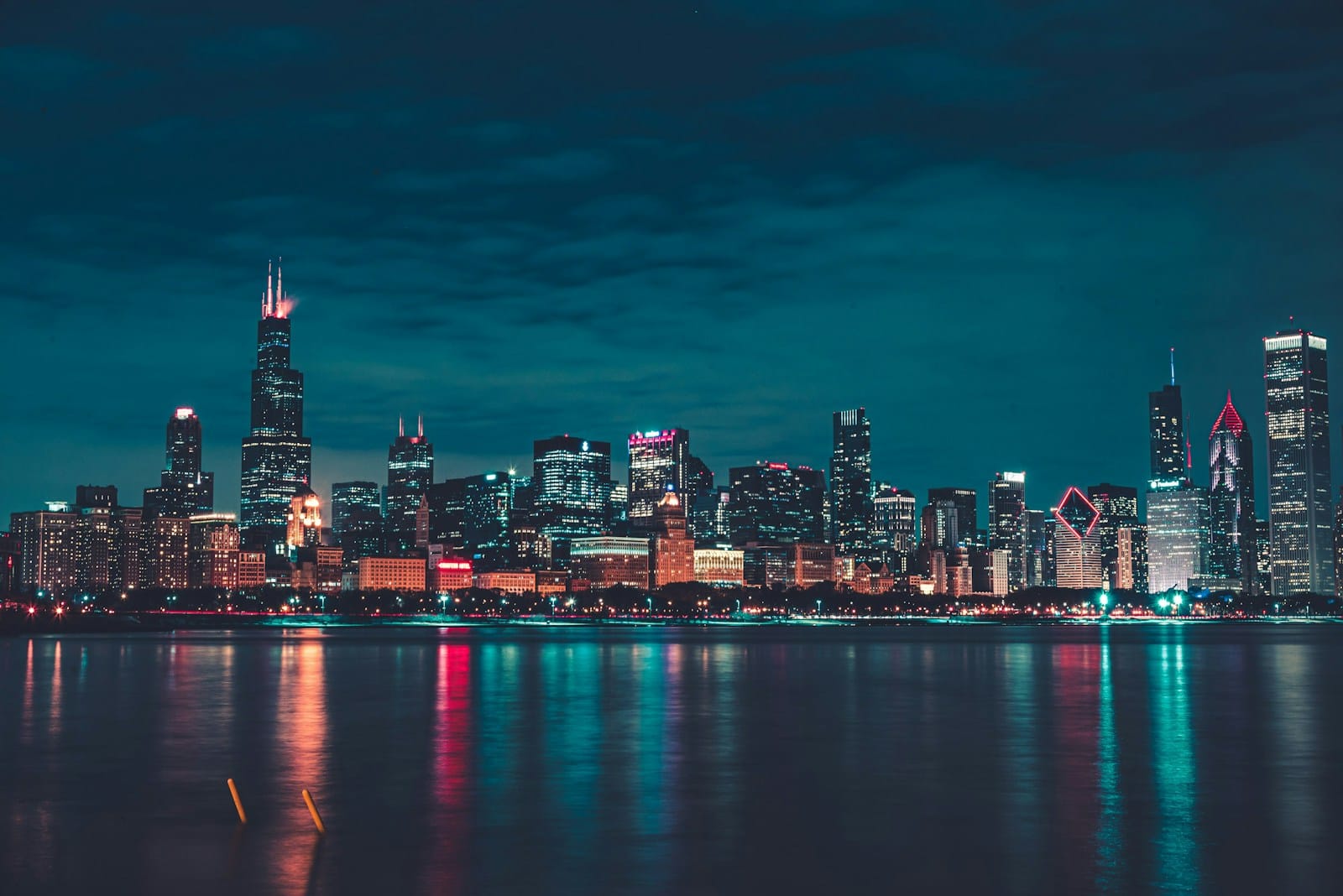 Chicago Tours city skyline during night time