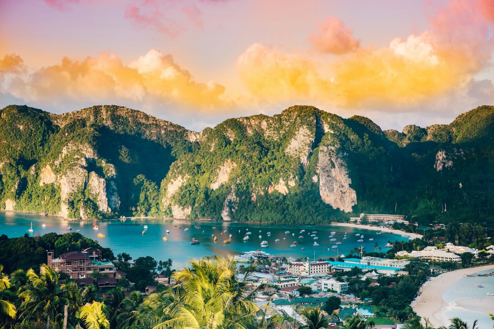 thailand travel guide aerial photography of body of water surrounded with mountains