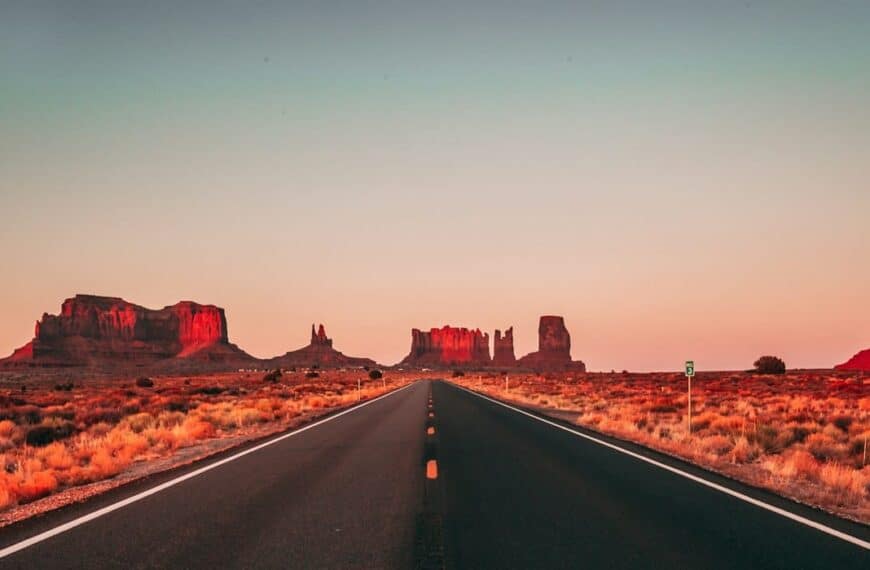 Arizona Travel Guide long exposure of black concrete road