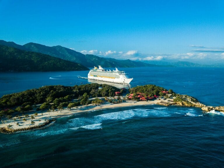 Haiti Travel Guide Aerial View Of Labadie, Haiti travel guide a cruise ship is docked at a small island