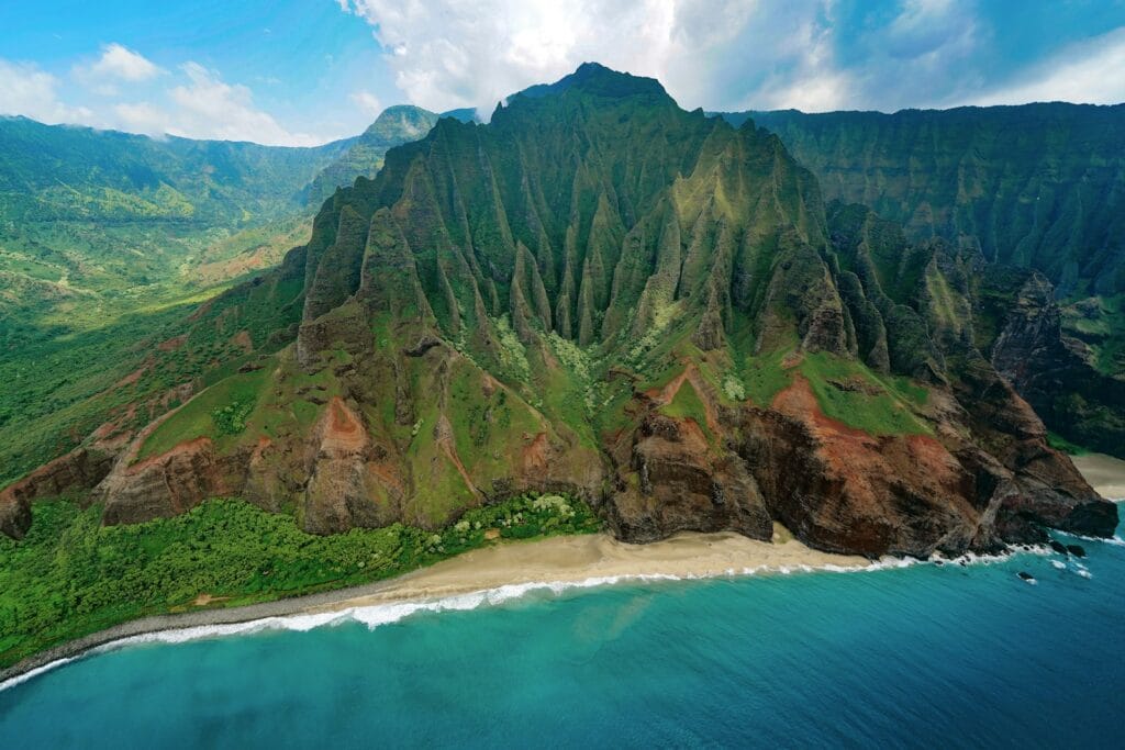 Hawaiian Airlines – Flights, Routes & Travel Comfort Na Pali Coast (Kauai) aerial photography of mountain range