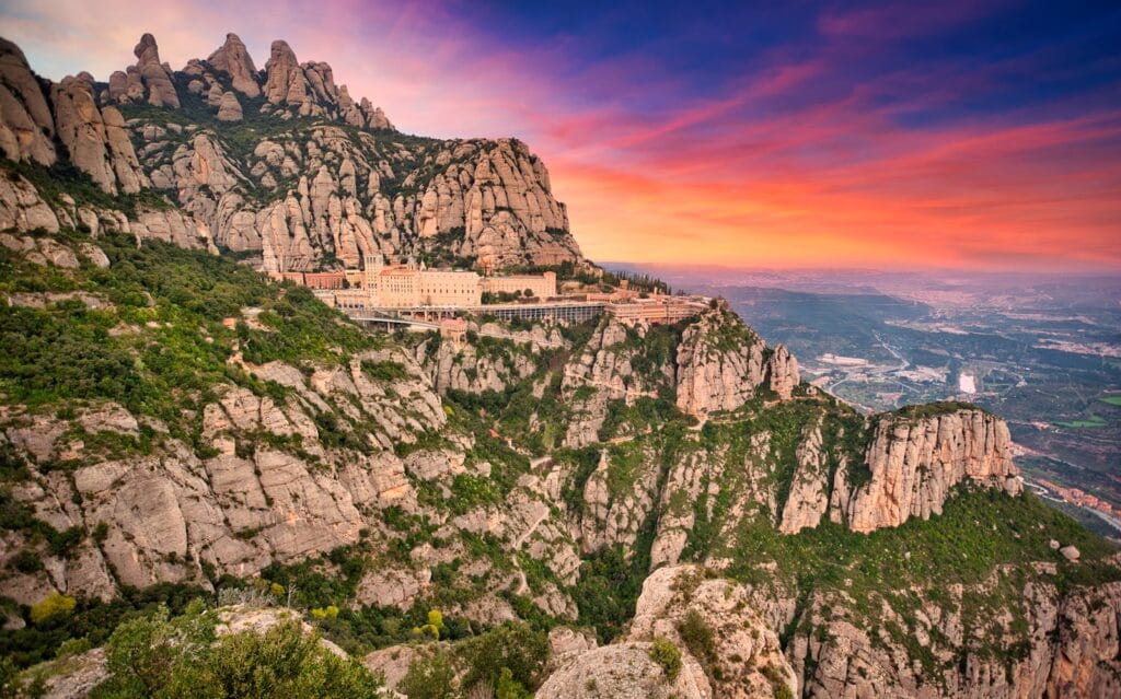 Montserrat travel guide white building on top of mountain