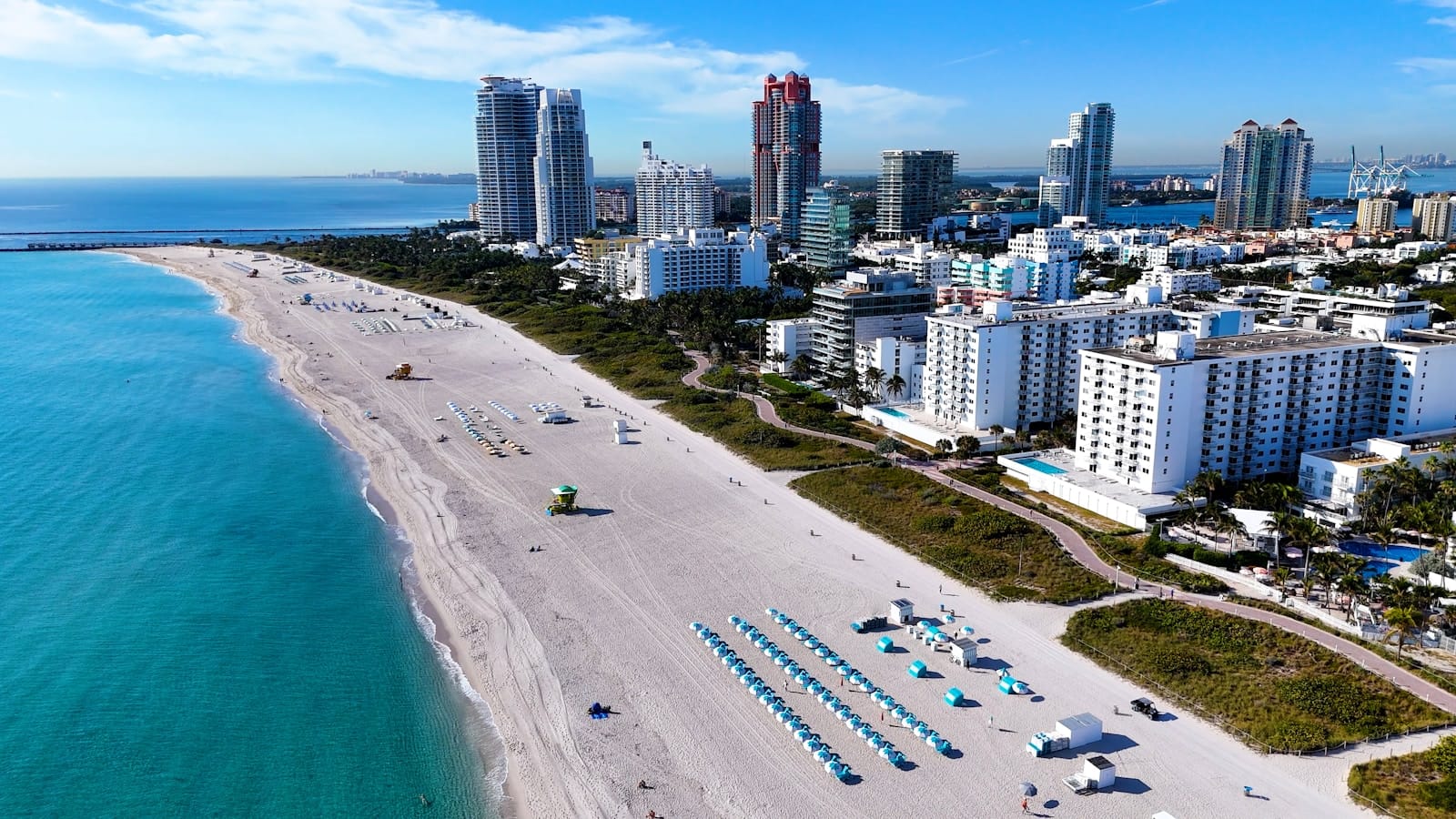 miami travel guide An aerial view of a beach and a city