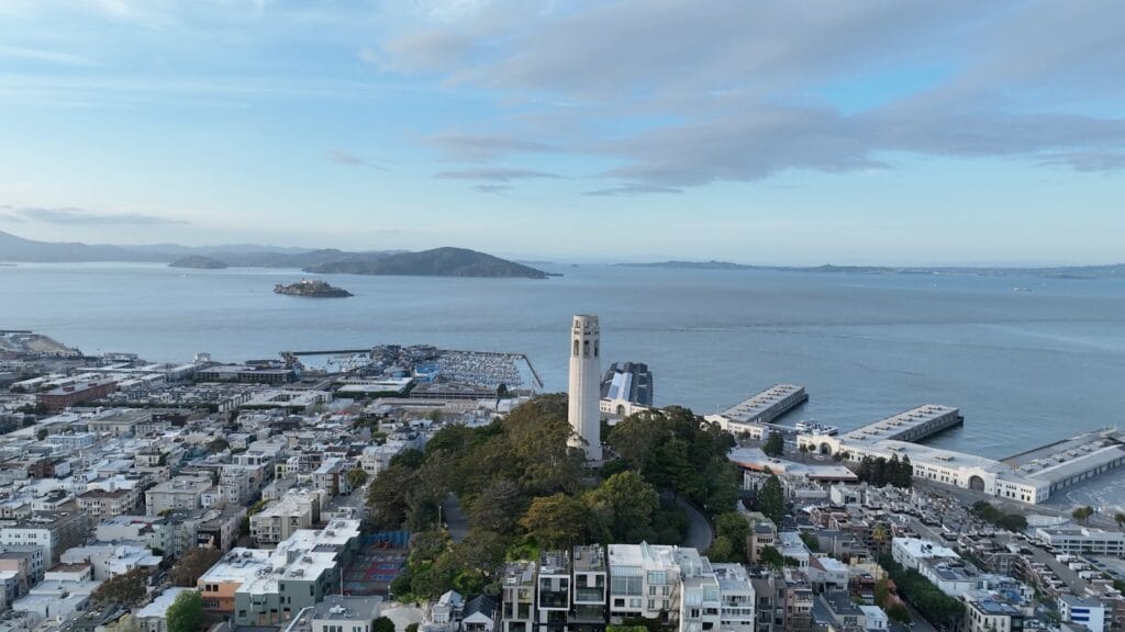 San Francisco Travel Guide an aerial view of a city by the ocean