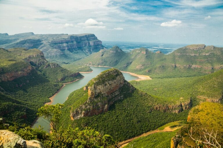 South Africa Tours landscape photography of mountains under blue sky