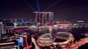 Singapore Travel Guide high-rise buildings at night