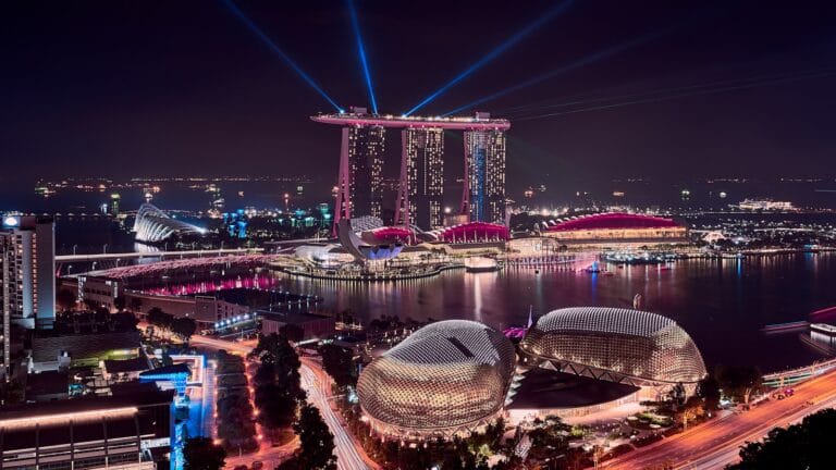 Singapore Travel Guide high-rise buildings at night