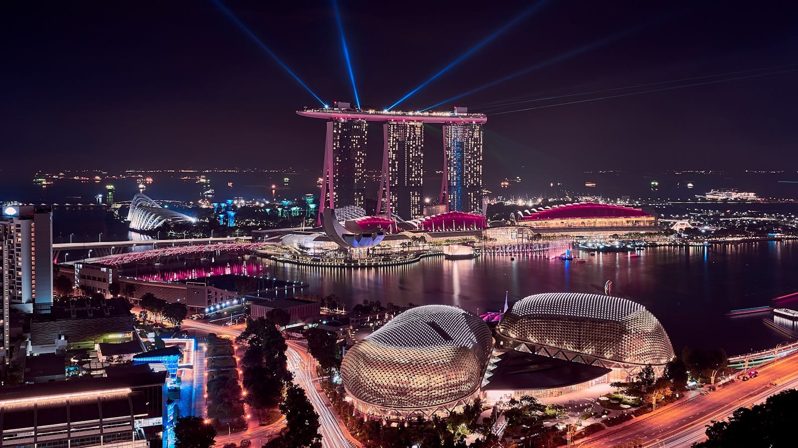 Singapore Travel Guide high-rise buildings at night