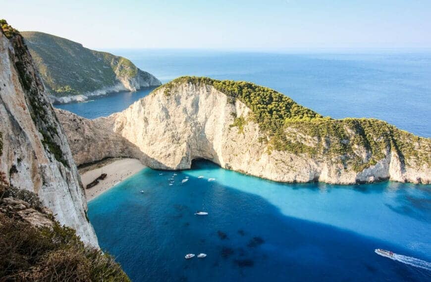 Zakynthos tours rocky and grass mountain island during day