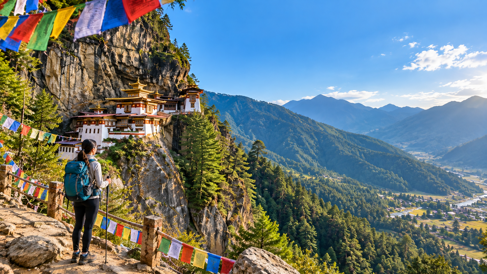 bhutan travel guide Tiger’s Nest Valley Panorama