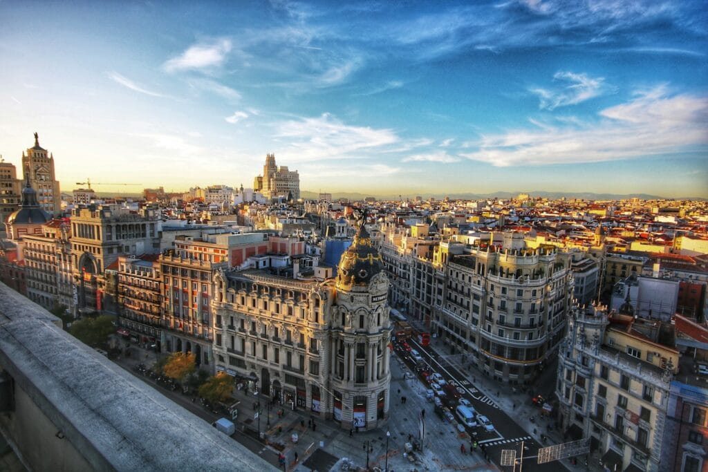 Spain Tours city scale under blue sky