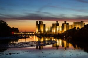 Wales Travel Guide brown castle at golden hour