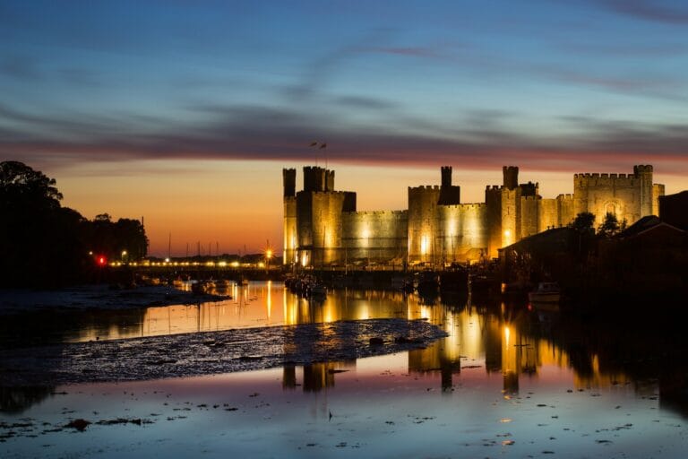 Wales Travel Guide brown castle at golden hour