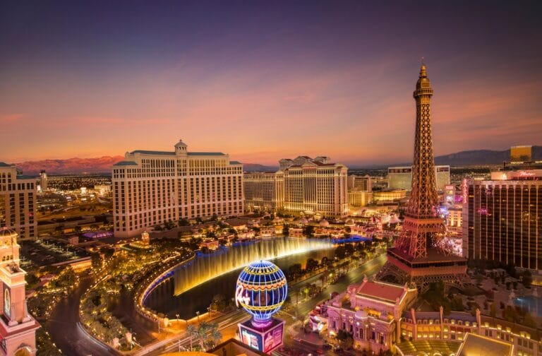 Las Vegas Tours city with lights turned on during night time