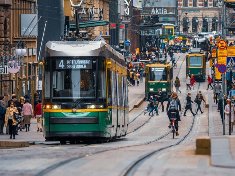 Finland Tours green and yellow city tram