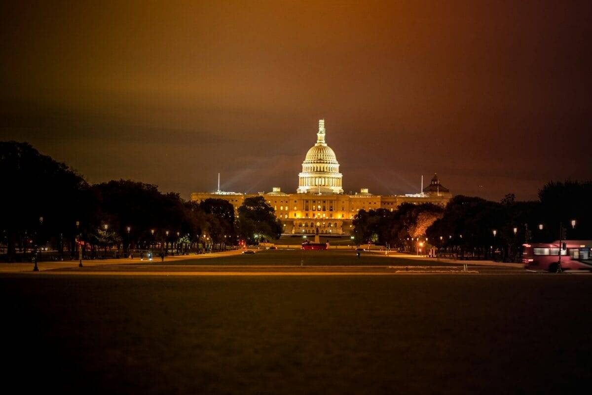 Washington DC Tours U.S. capitol Hill during nighttime