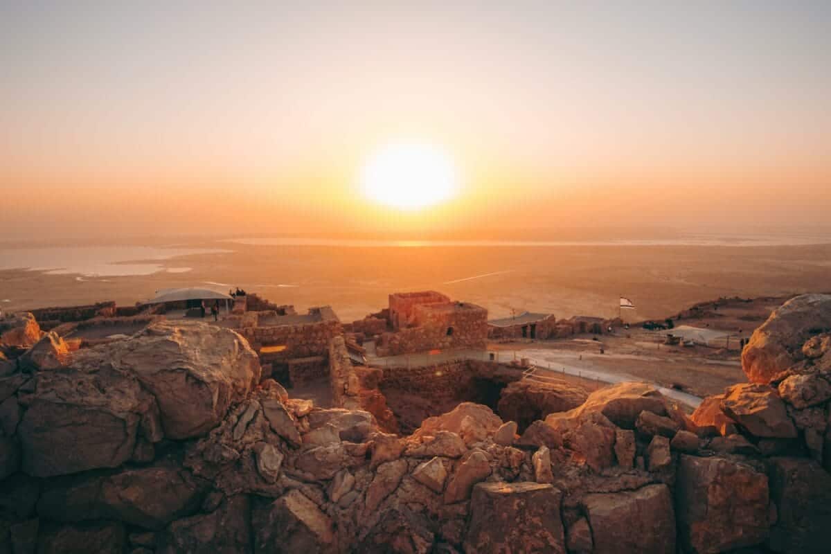 Israel Tours brown rock formation during sunset