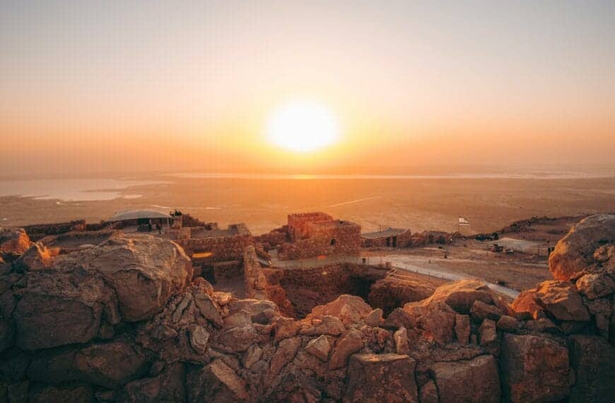 Israel Tours brown rock formation during sunset
