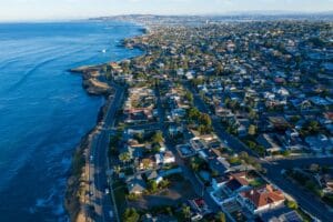 San Diego Travel Guide an aerial view of a city next to the ocean