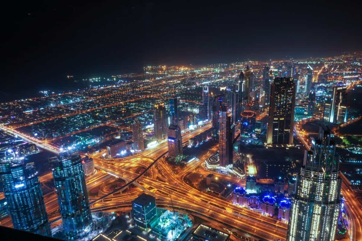 United Arab Emirates Tours cityscape of lighted building during nighttime