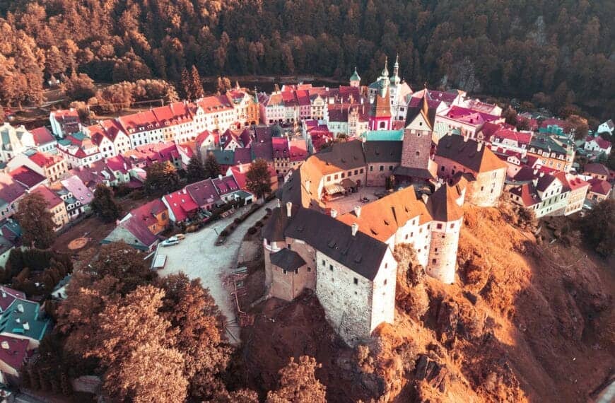 Czech Republic travel guide bird's eye view of towm