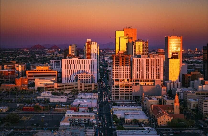 Phoenix Tours A view of a city with tall buildings