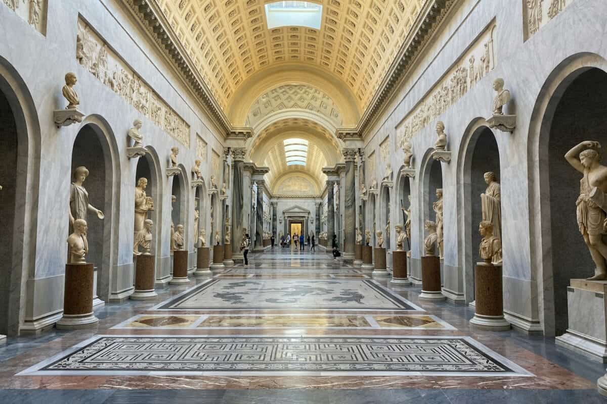 Vatican Museums brown and beige concrete building interior