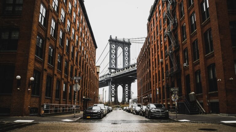 New York Tours cars parked near brown building