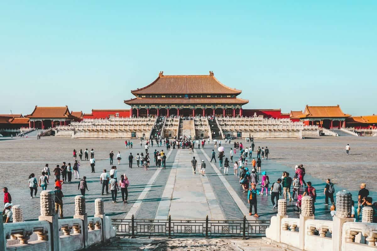 China Tours people at Forbidden City in China during daytime