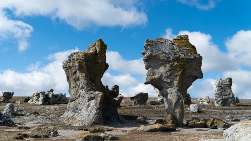 Sweden Tours a large rock formation in the middle of a desert