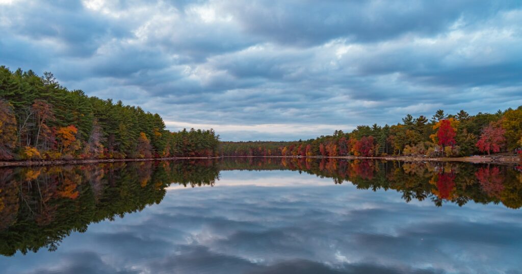 New England Travel Guide green trees beside river under cloudy sky during daytime
