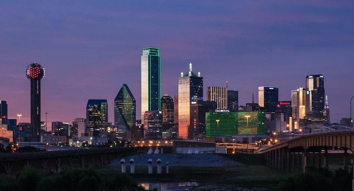 Dallas Travel Guide city skyline during night time