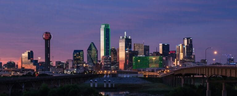 Dallas Travel Guide city skyline during night time
