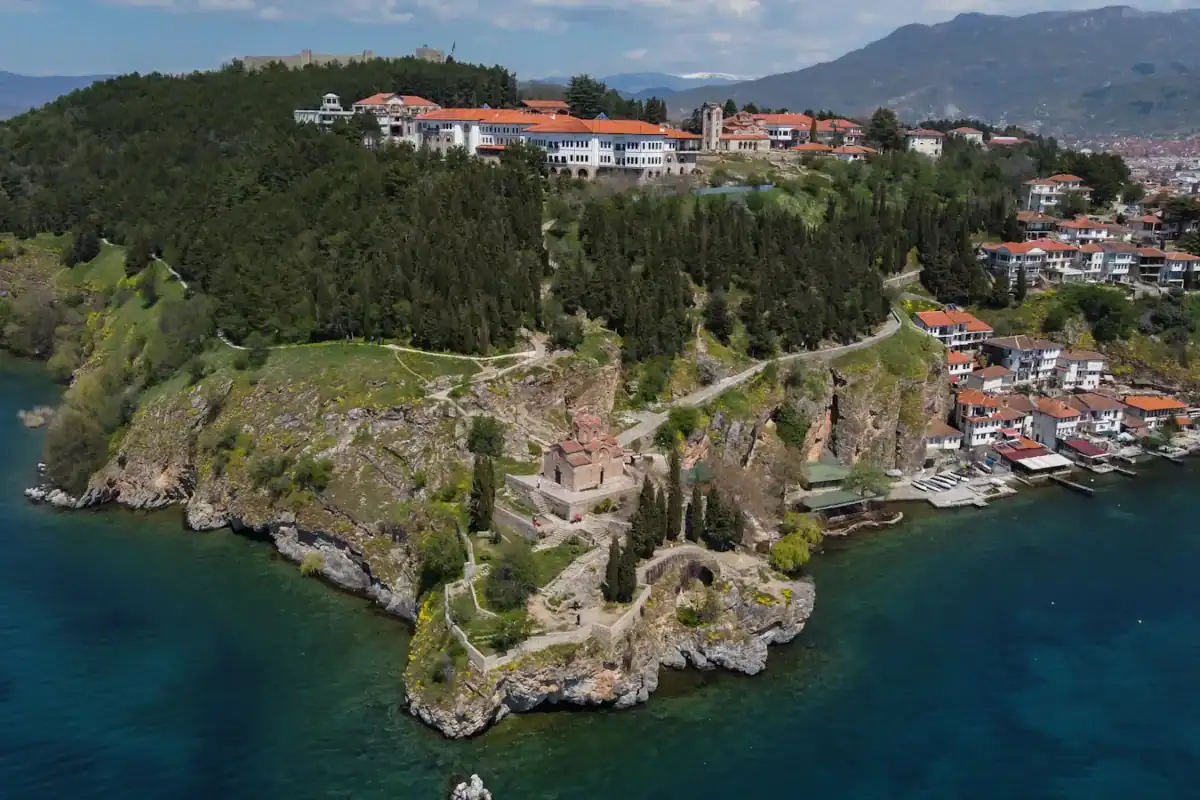North Macedonia Travel Guide aerial view of houses on mountain