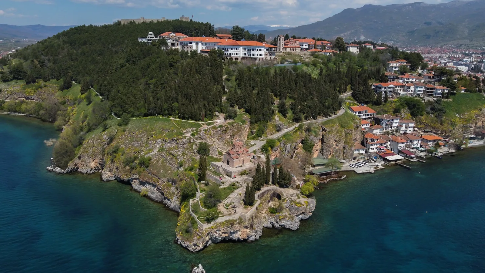 North Macedonia Travel Guide aerial view of houses on mountain
