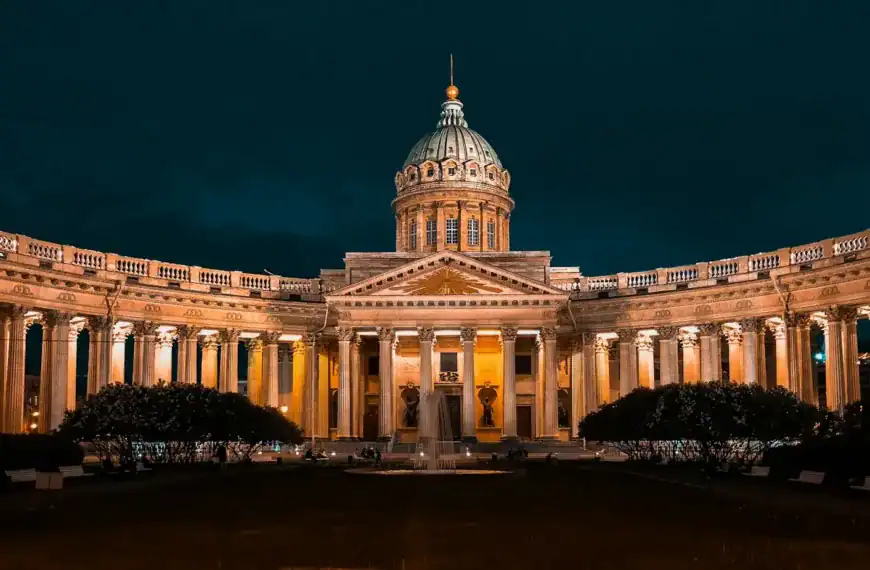 russia travel guide white concrete structure during nighttime