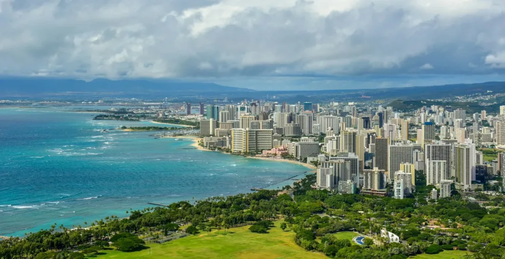 honolulu tours aerial photography of buildings during daytime