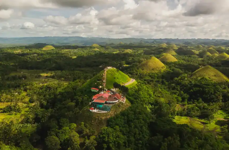 bohol travel guide aerial view of green trees under cloudy sky during daytime
