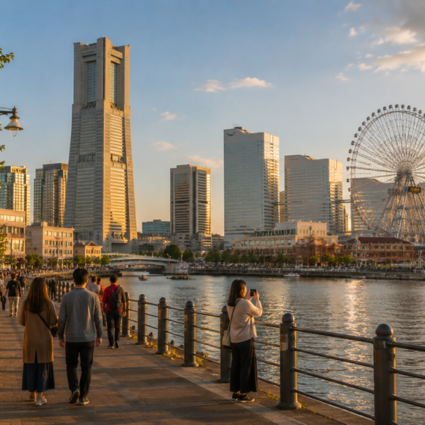 Golden hour at the waterfront promenade