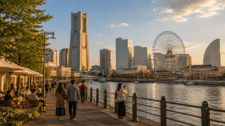 Golden hour at the waterfront promenade