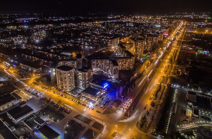 Kyrgyzstan Tours aerial view of city during night time
