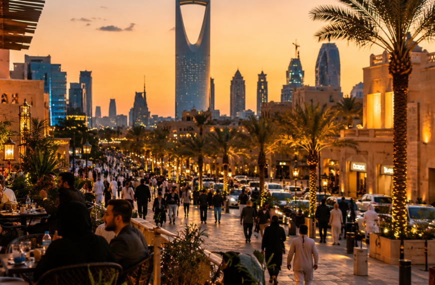 Golden hour at the city promenade
