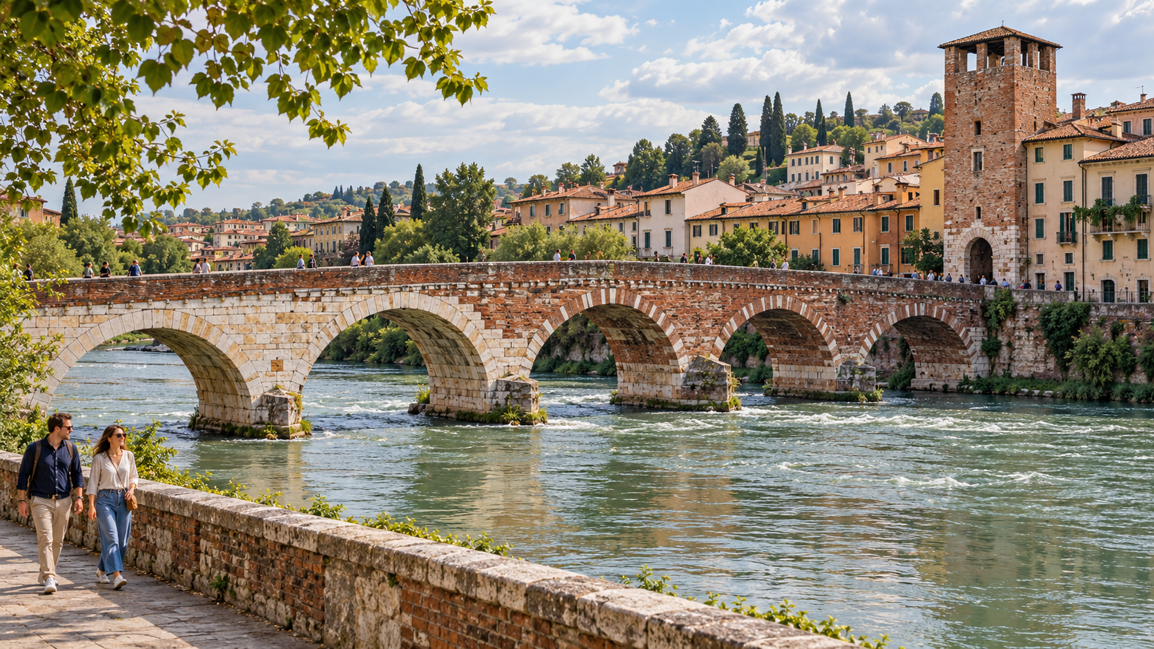 Verona Roman Arches, Riverside Walks & Piazza Life